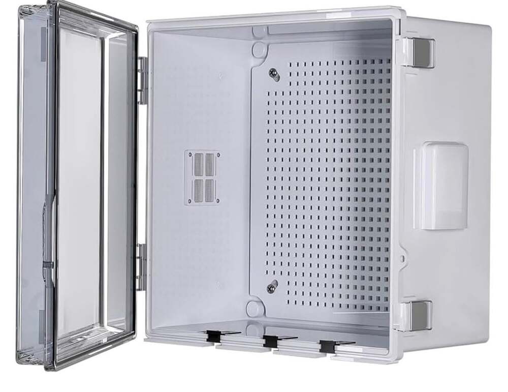 ABS IP65 Waterproof Electrical Junction Box 11.9x11.9x7 Clear Cover Mount Panel
